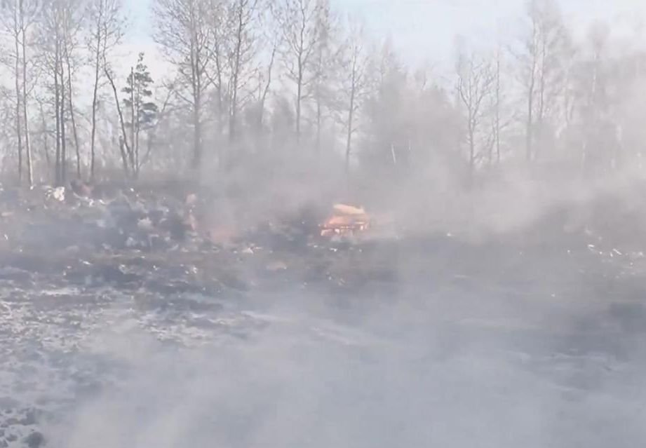На полигоне в Турлатове произошел пожар (видео)