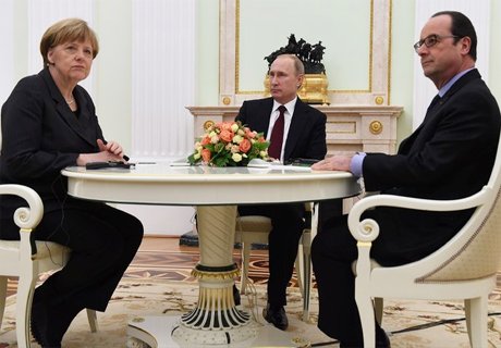 Переговоры Меркель и Олланда в Кремле остались тайной