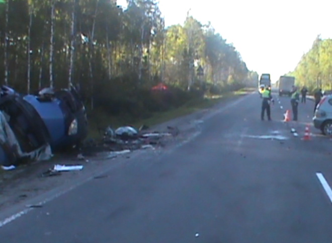 Опубликовано видео с места трагического ДТП на рязанском участке трассы М5