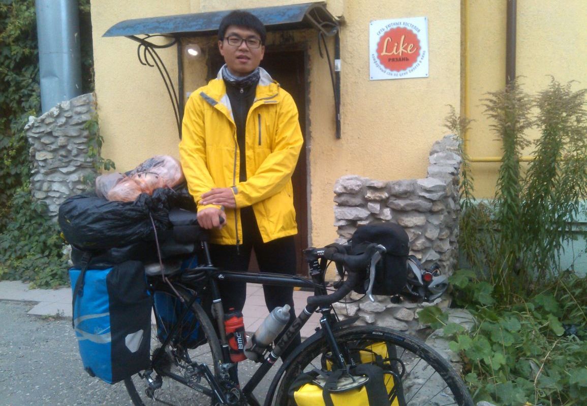 Тайванец приехал в Рязань на велосипеде