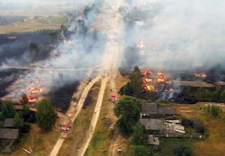 На границе Рязанской области и Мордовии сгорели жилые дома