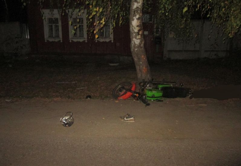 В Спасском районе мотоциклист въехал в дерево и погиб