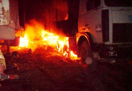 В Пителинском районе ночью тушили загоревшийся «МАЗ»