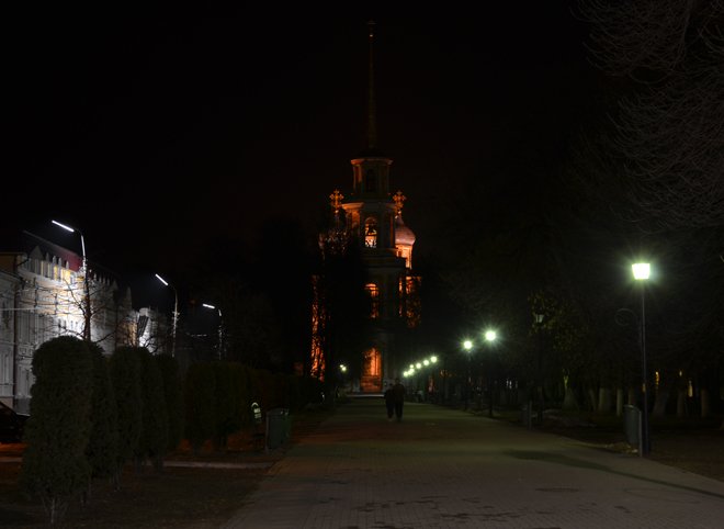 Подсветка колокольни Рязанского кремля погасла