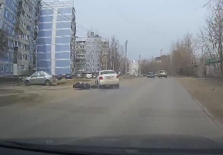 В Рязани сбили мотоциклиста (видео)