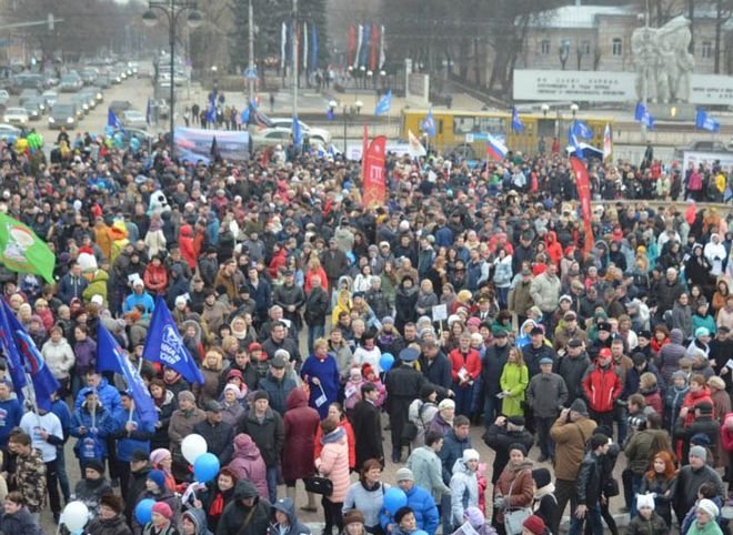 На митинг, посвященный присоединению Крыма, пришли пять тысяч рязанцев