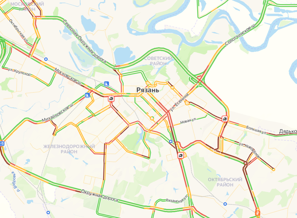 Рязань карта с транспортом