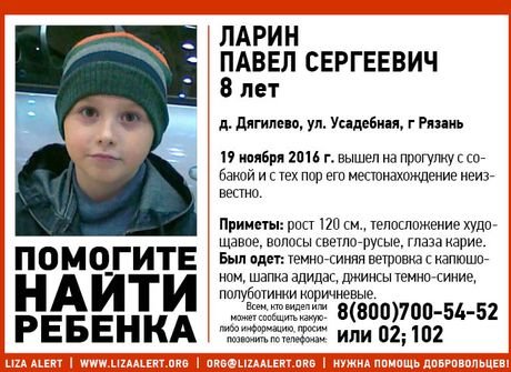 Следственный комитет возбудил уголовное дело по факту пропажи рязанского мальчика