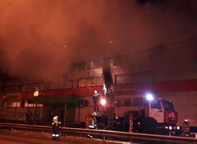 В Подмосковье на пожаре в торговом центре погибли три человека (видео)