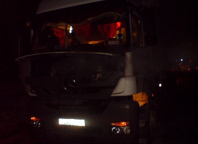 В Рыбновском районе на трассе сгорел грузовик