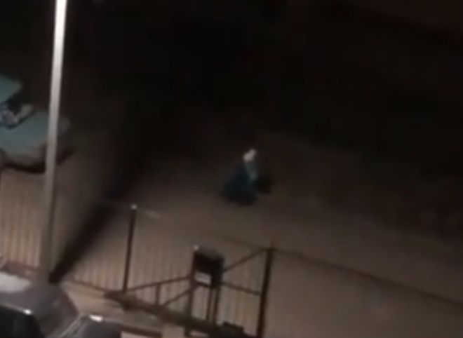 Видео: в Рязани пьяная девушка идет по улице и падает на ребенка