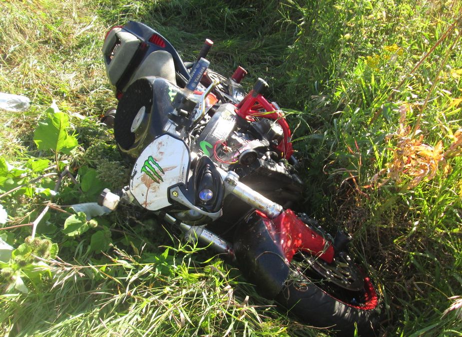 Мотоциклист вылетел в кювет на трассе Рязань — Спасск