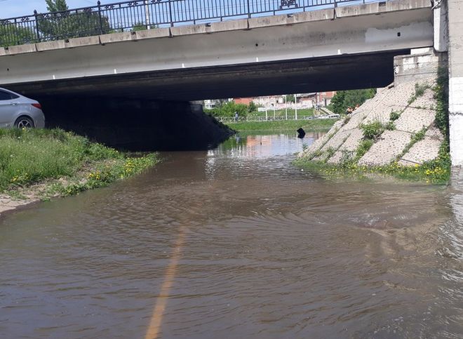 В Рязани затопило часть Лыбедского бульвара