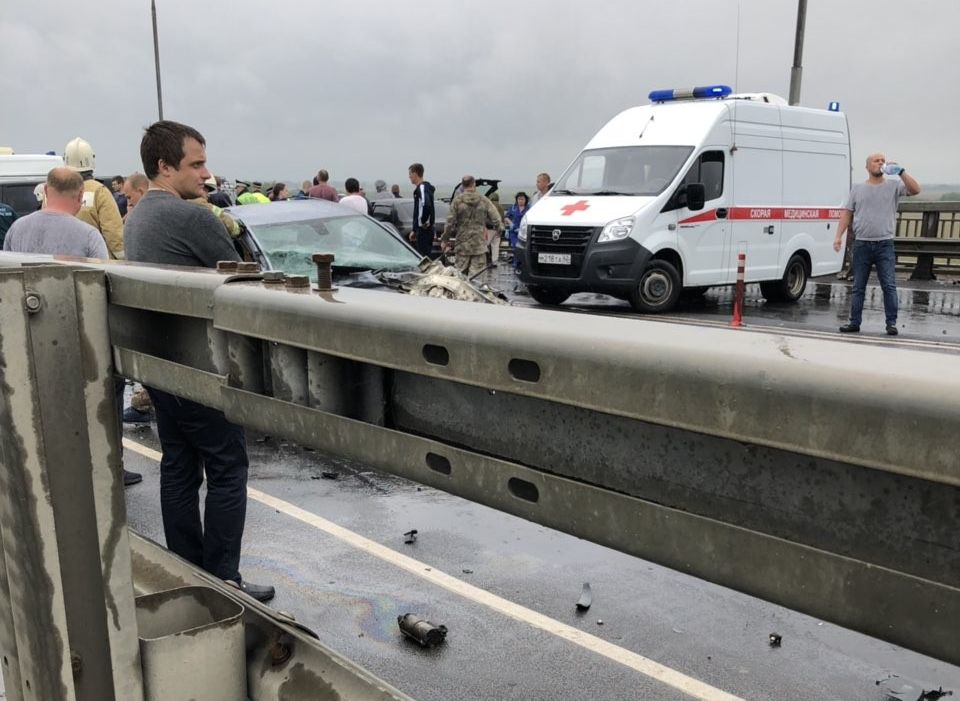 На Солотчинском мосту случилась массовая авария