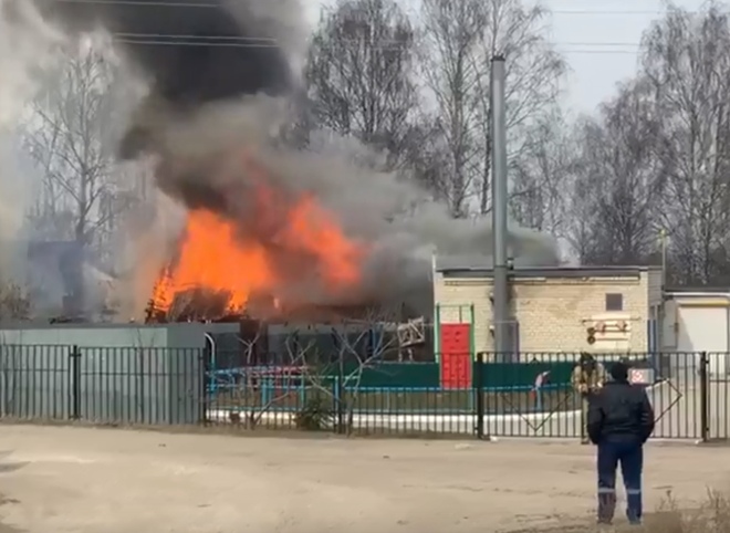 В Солотче вспыхнул пожар
