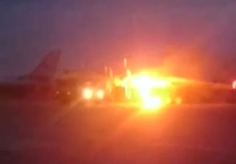 Видео: под Иркутском загорелся бомбардировщик Ту-95МС