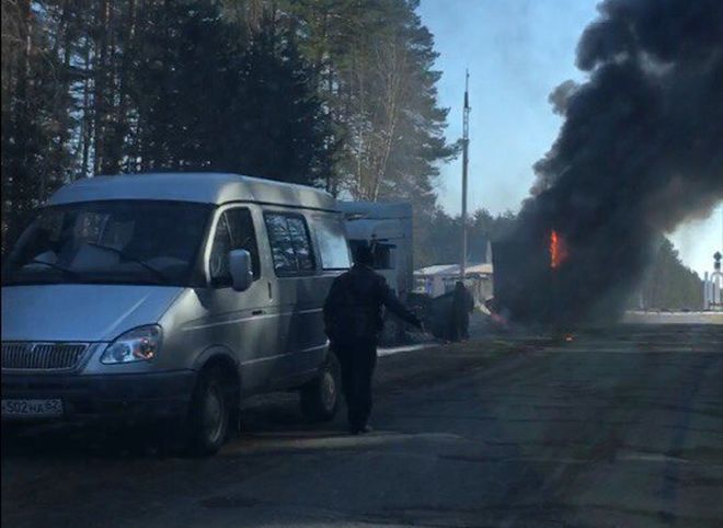 В ГИБДД прокомментировали возгорание фуры в Касимове