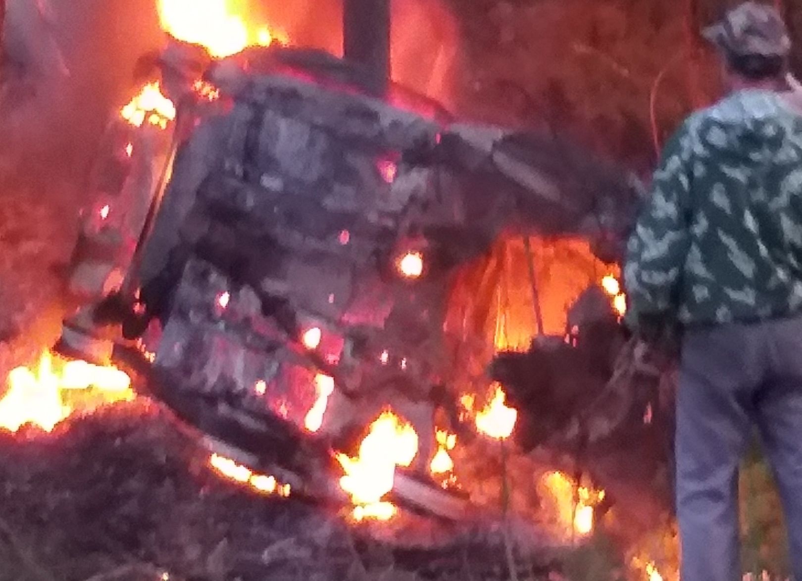 В Касимовском районе иномарка сгорела после ДТП