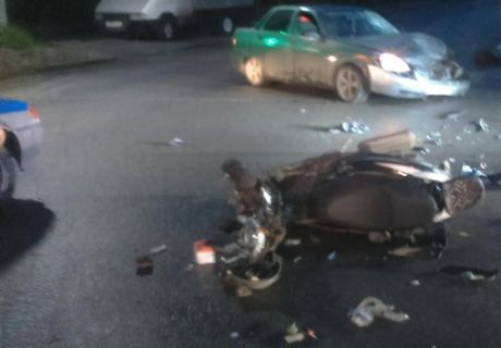 В Рязани «Приора» сбила мотоциклиста