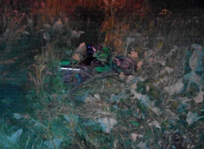 В Ряжском районе мотоциклист улетел в кювет