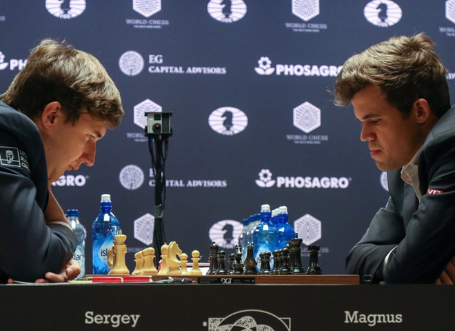 Карякин и Карлсен сыграли вничью 11-ю партию