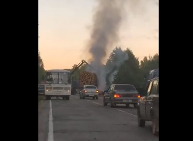 На трассе в Касимовском районе произошел пожар