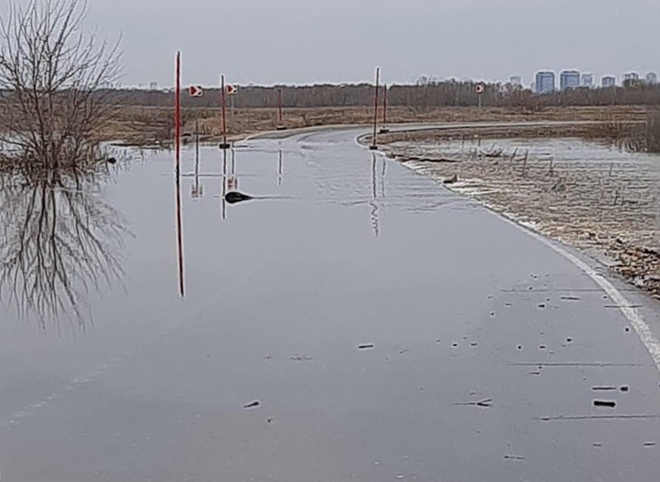 В Рязанском районе из-за паводка затопило дорогу