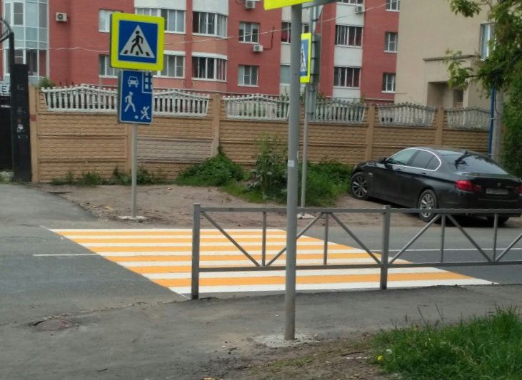 В Рязани появился пешеходный переход «с барьером»