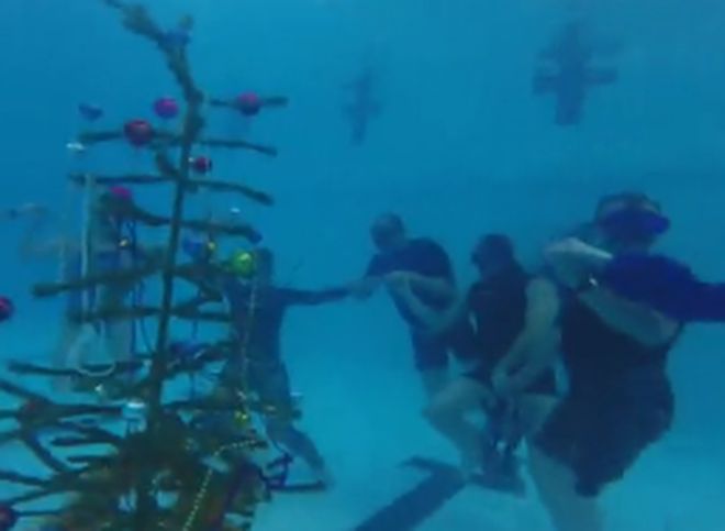 Рязанцы станцевали новогоднюю «Макарену» под водой (видео)