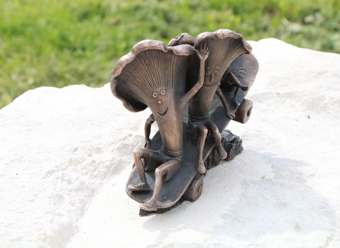 В Рязани начали устанавливать мини-скульптуры «Грибы с глазами»