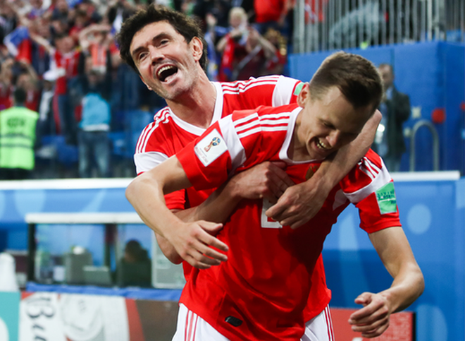 Сборная России по футболу впервые в истории вышла в плей-офф чемпионата мира