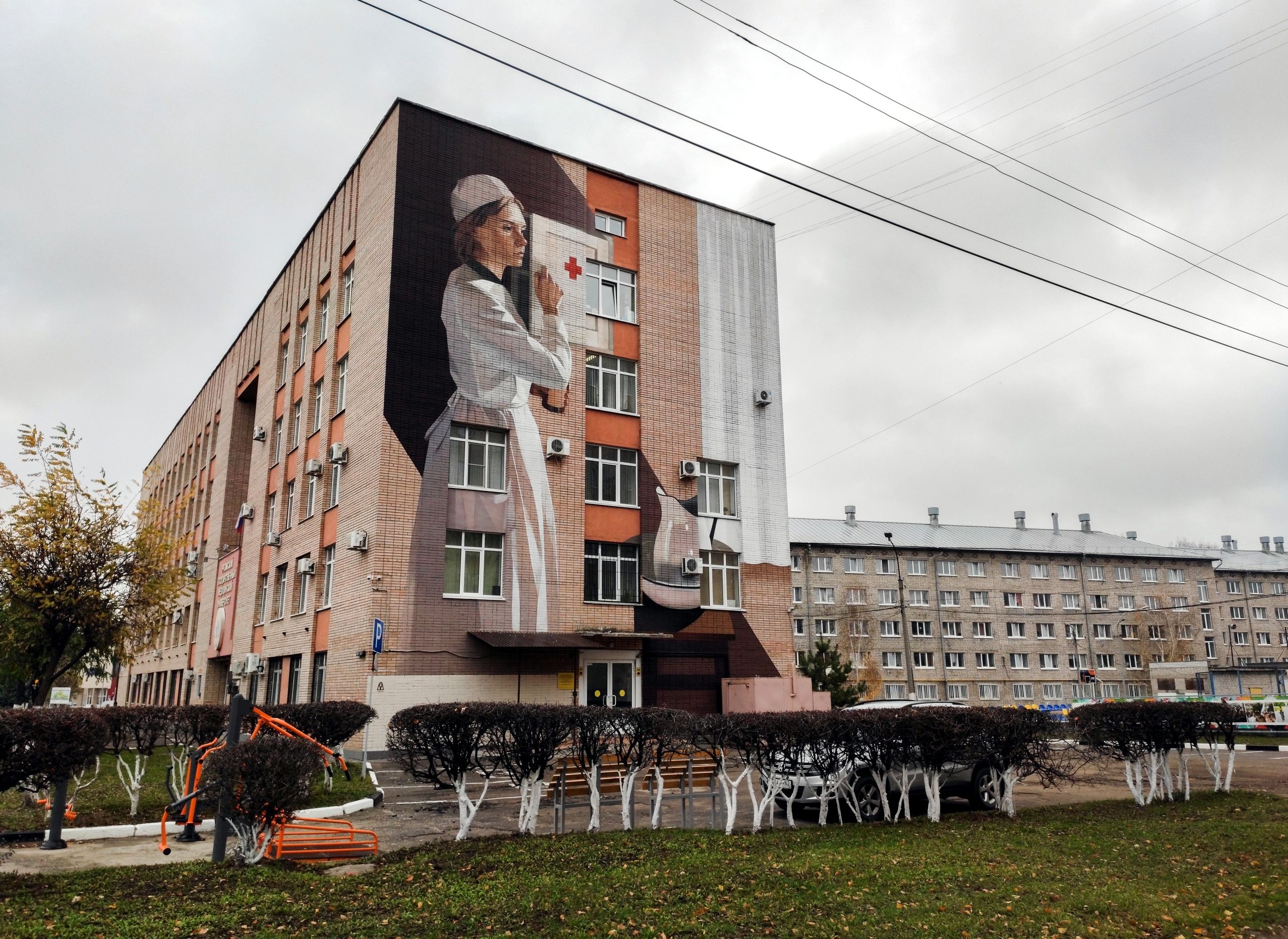 На здании Рязанского медуниверситета появилось гигантское граффити
