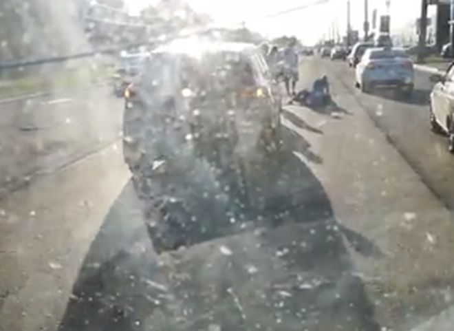 На Московском шоссе мотоцикл сбил пешехода
