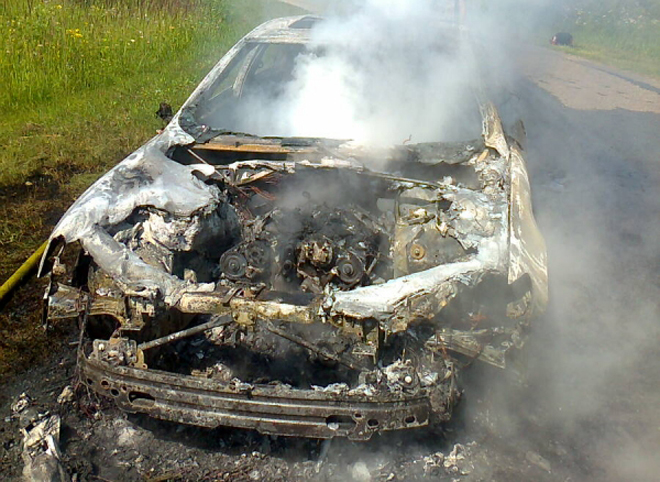 В Шиловском районе сгорел автомобиль