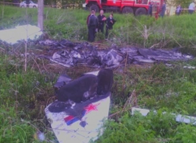 Рухнувший в Рязанском районе самолет сгорел после столкновения с опорой ЛЭП