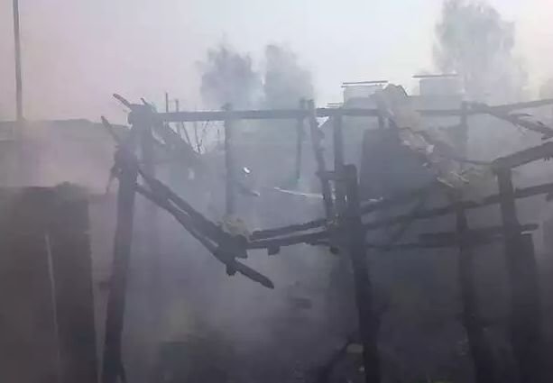 На пожаре в Милославском районе пострадал мужчина