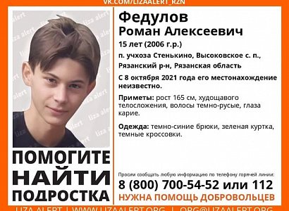 В Рязанской области после исчезновения 15-летнего подростка возбуждено уголовное дело