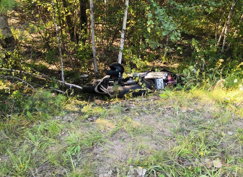 В Касимовском районе мотоциклист улетел в кювет