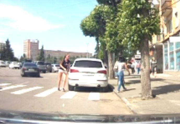 В центре Рязани автоледи избила девушку-пешехода (видео)