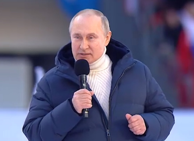 Опубликован финал речи Путина в «Лужниках»