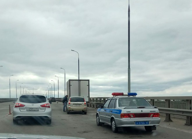 На Солотчинском мосту  произошло ДТП