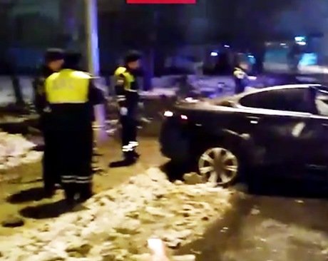 В Москве на Jaguar разбились десантники (видео)