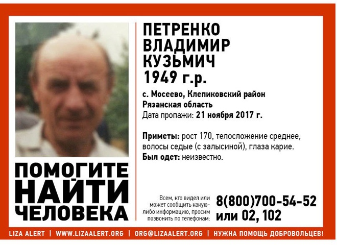 В Клепиковском районе ведутся поиски 68-летнего пенсионера