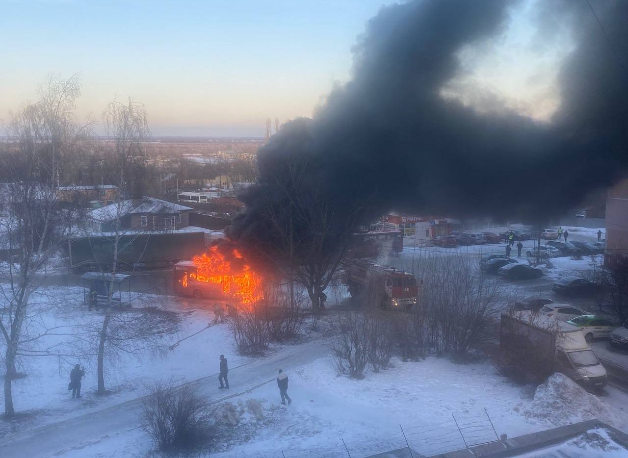 При пожаре в рязанской маршрутке никто не пострадал