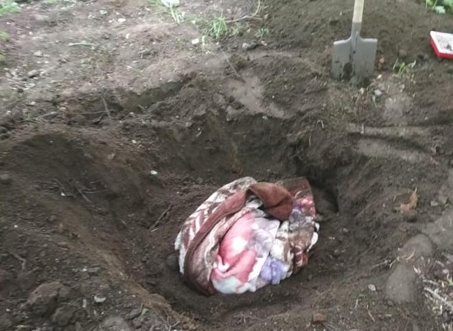 Рязанец похоронил собаку во дворе дома