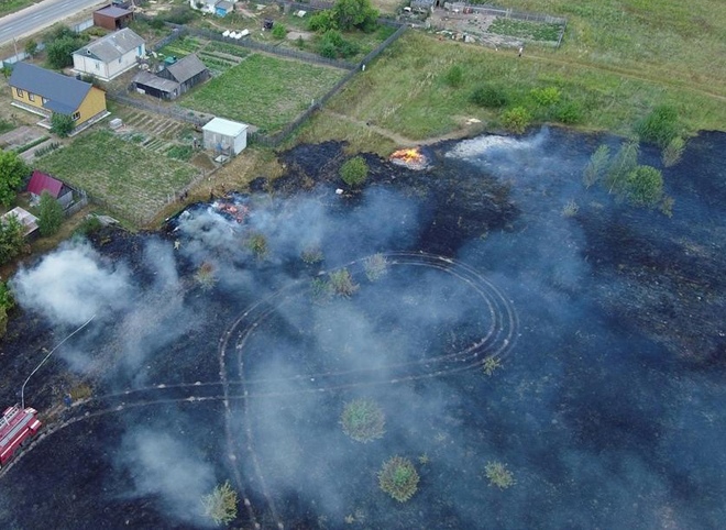 В Сасовском районе за несколько часов сгорело более шести гектаров сухой травы