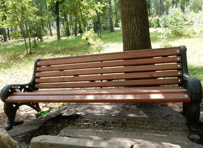 В рязанском парке установили скамейки «под градусом»