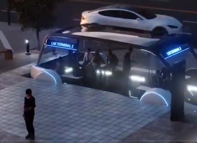 Маск показал скоростной электробус для тоннелей (видео)