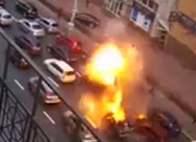 В центре Киева взорван автомобиль (видео)