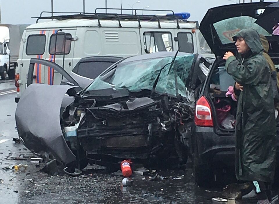 В массовом ДТП на Солотчинском мосту погиб человек